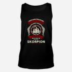 Schwarzes Unisex TankTop Skorpion Motiv, Totenkopf mit Flügeln Design