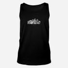 Schwarzes Unisex TankTop Unisex mit Bergmotiv, Wanderlust Design