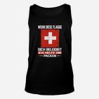 Schweizer Flagge Unisex TankTop: Patriotisch mit Kreuz & Spruch