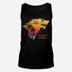 Sommerliches Strand-Sonnenuntergang Unisex TankTop mit Palmen und Drachenmotiv, Cool & Stylisch