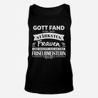 Starkes Friseurmeisterin Unisex TankTop, Schwarzes Tee mit Inspirierendem Spruch