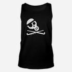 Totenkopf & Golfschläger Herren Unisex TankTop, Schwarz Sportlich-Design