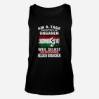 Ungarn Patriotisches Unisex TankTop in Schwarz mit Flaggen-Design