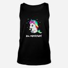 Unisex Unisex TankTop Einhorn & Ew, Menschen! Spruch, Schwarz