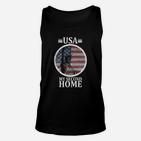 USA-Themen-Unisex TankTop im Vintage-Look, My Second Home mit Amerikanischer Flagge