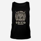 Vintage 1959 Motiv Schwarzes Unisex TankTop für Herren, Retro Geburtsjahr Design