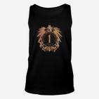 Vintage Wappen-Print Herren Unisex TankTop in Schwarz, Retro Design Tee