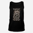 Wikinger Motiv Schwarzes Herren Unisex TankTop mit Spruch, Nordische Mythologie Tee