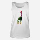 Buntes Giraffenmotiv Unisex-Unisex TankTop in Weiß, Lustiges Tierdesign Tee