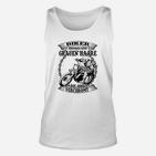 Chrom Graue Haare Biker Unisex TankTop, Motorrad Spruch Weiß