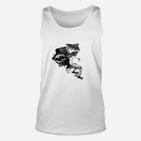 Comicprint Herren-Unisex TankTop in Schwarz-Weiß, Lustiges Grafikdesign Tee