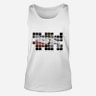 Distressed Karierte Flagge Herren Unisex TankTop in Weiß, Motorsport Design