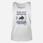 Frau, Wein, Pferd & Katze Spruch Unisex TankTop, Lustiges Damen Tee