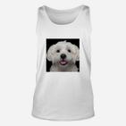 Fröhlicher Hund Malteser Motiv Unisex TankTop, Weißes Lustiges Tee