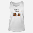 Hunde-Liebhaber Unisex TankTop mit Pfotenabdruck, Ich Liebe Hunde Design