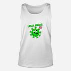 Lustiges Virus-Motiv Unisex TankTop Leck mich am ZIP!, Herren Weiß