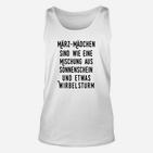 März-Mädchen Geburtstags-Unisex TankTop: Sonnenschein & Wirbelsturm Design