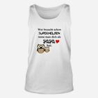 Superheld Papa Unisex TankTop mit Comic Eulen Design, Lustiges Vatertag Tee