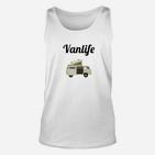 Vanlife Motiv Camper Unisex TankTop Unisex, Weiß für Reisefans