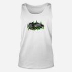 Weißes Herren Unisex TankTop mit Dschungel-Elefanten-Design, Naturmotiv Tee