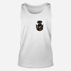 Weißes Herren Unisex TankTop mit niedlichem Hunde-Aufdruck, Tiermotiv Tee