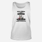 Weißes Unisex TankTop Leben ohne Katzen möglich, aber sinnlos, Lustiges Katzen-Spruch Unisex TankTop