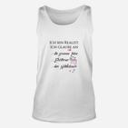 Weißes Unisex TankTop Realist, große Liebe & Weihnachtsmann Spruch