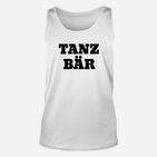 Weißes Unisex Unisex TankTop mit Tanz Bär Aufdruck, Lässiges Design