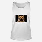 Wildtier-Pracht Unisex TankTop mit Tiger-Gesicht, Weiß