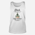 Yoga-Unisex TankTop Glück durch Yoga für Enthusiasten, Weißes Unisex Design