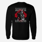 Angst Ritter Motiv Schwarzes Herren Langarmshirts, Stilvolles Grafikdesign