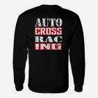 Auto Cross Racing Herren Langarmshirts, Motorsport Schwarz Tee