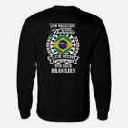 Brasilien Therapie Spruch Schwarzes Langarmshirts, Motiv für Brasilienfans