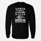 Gamer Lifestyle Langarmshirts Schwarz - Videospiel Leidenschaft Motiv