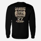 Geburtstag Langarmshirts Adler 27. April, Besten Geboren Motiv