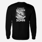 Helden Vater und Sohn Duo Schwarz Langarmshirts, Familien Partnerlook