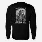 Krieger-Slogan Schwarzes Langarmshirts, Motivierendes Design