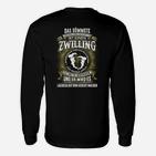 Lustiges Zwilling-Spruch Langarmshirts, Witziges Geschwister Tee in Schwarz