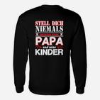 Papa und Kinder Langarmshirts, Schwarzes Tee mit Spruch