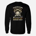 Schwarzes Klempner Langarmshirts mit Totenkopf, Humorvoller Spruch