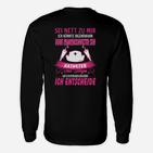 Schwarzes Krankenpflege Langarmshirts, Lustiges Motiv mit Witzigem Spruch