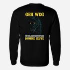 Schwarzes Langarmshirts Hundemotiv, Lustiger Spruch Aggressionsprobleme