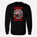 Schwarzes Langarmshirts Sons of Köln mit Totenkopf-Design, Biker-Stil