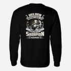 Schwarzes Skorpion Langarmshirts für Herren mit heldenhaftem Spruch