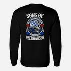 Sons of Oberhausen Biker Langarmshirts, Schwarzes Tee mit Motorradmotiv