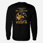 Unterschätze Nie Älteren Mann mit Vespa, Herren Langarmshirts Retro-Stil