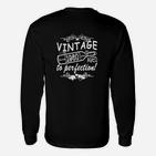 Vintage 1980 Aged to Perfection Langarmshirts, Retro Geburtstags-Langarmshirts Schwarz