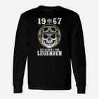 1967 Geburt von Legenden Langarmshirts für Herren, Totenkopf & Pilotenhelm Design