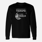 Angler Langarmshirts Schwarz, Ich gehe Angeln statt Therapie Aufdruck