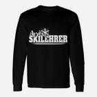 Apres-Skilehrer Grafik Langarmshirts Schwarz, Lustiges Wintersport Tee